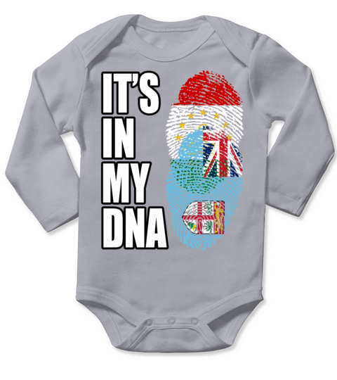 Tajikistani And Fijian Vintage Heritage DNA Flag Long Sleeve Baby One-Piece
