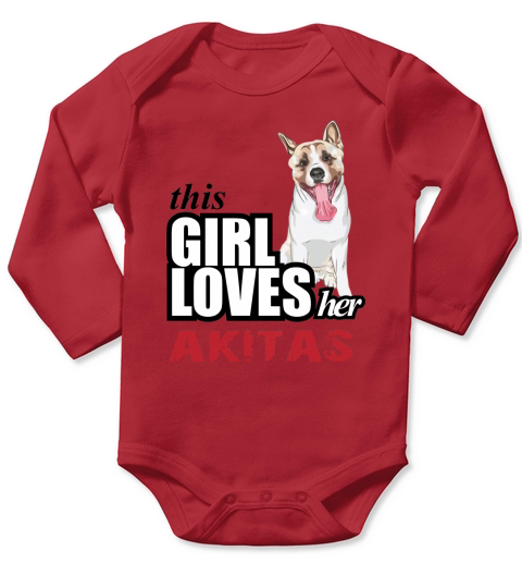 This Girl Loves Her Akita Long Sleeve Baby One-Piece