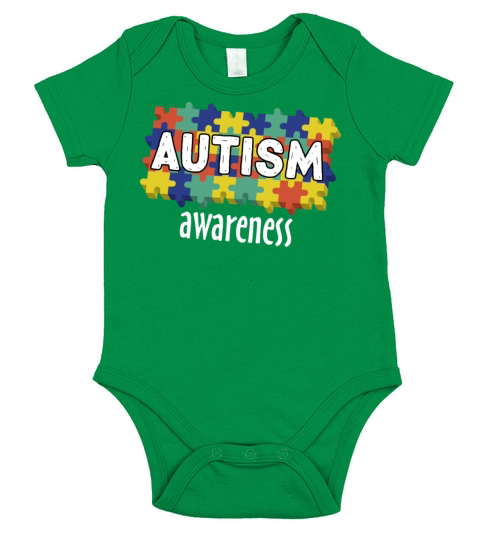 Autism Awareness Month - Puzzle Short Sleeve Baby One-Piece