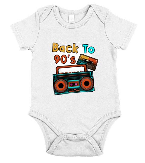 Back to 90s Oldschool Gift Short Sleeve Baby One-Piece