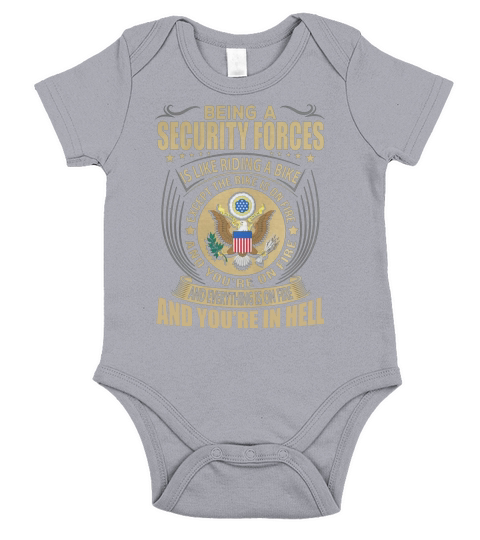 Being a Security Forces like Riding a Bike Job Title Shirts Short Sleeve Baby One-Piece