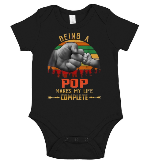 Being Pop makes my life complete Short Sleeve Baby One-Piece
