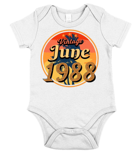 Birth Month Of June 1988 Short Sleeve Baby One-Piece