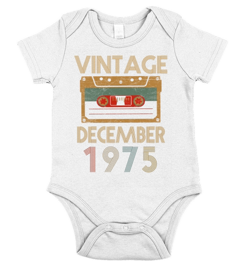 Birthday December 1975 Vintage Short Sleeve Baby One-Piece