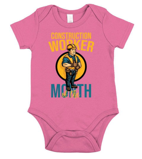 Construction Worker Of The Month Funny Gift Short Sleeve Baby One-Piece