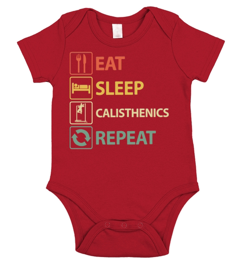 Eat Sleep Calisthenics Repeat Short Sleeve Baby One-Piece