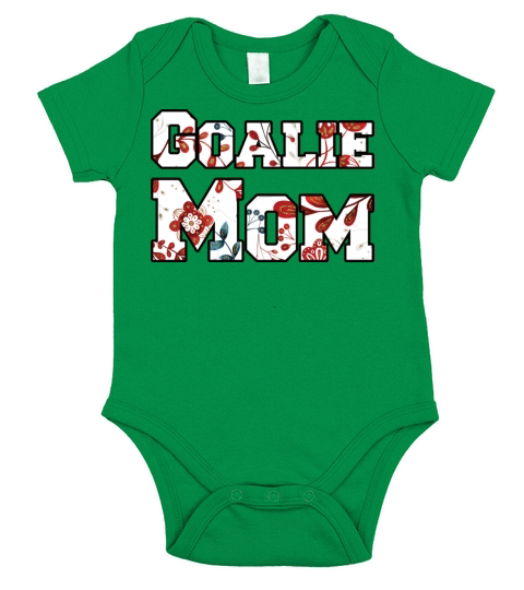 Goalie Mom red blue floral Short Sleeve Baby One-Piece