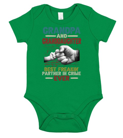 Grandpa and granddaughter best freaking partner in crime ever T-Shirt Short Sleeve Baby One-Piece