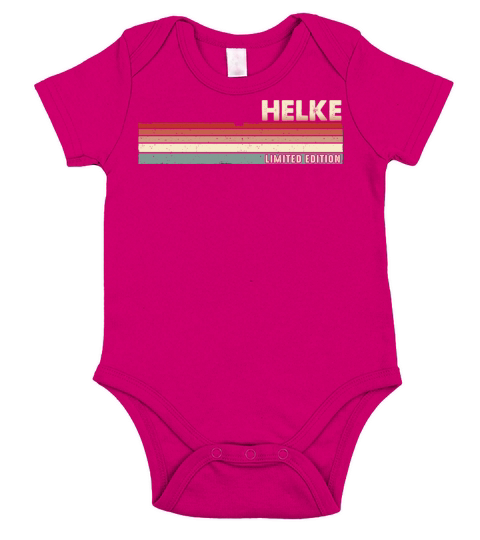 Helke Funny Retro Vintage Name surname 80s 90s Short Sleeve Baby One-Piece