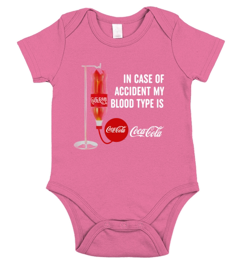 In case of accident my blood type is Coca Cola Short Sleeve Baby One-Piece