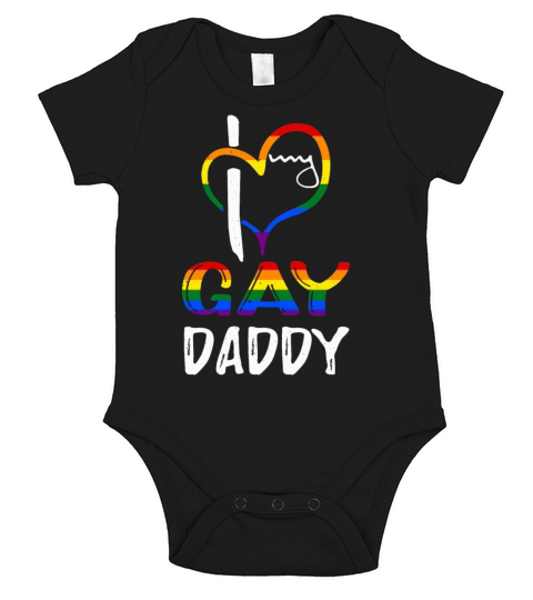 Love Gay Daddy Pride LGBT Rainbow Pride Month Short Sleeve Baby One-Piece