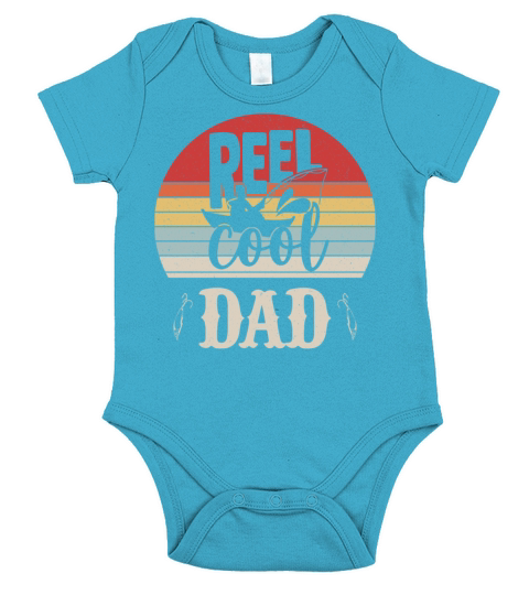Reel Cool Dad Retro Fishing Short Sleeve Baby One-Piece