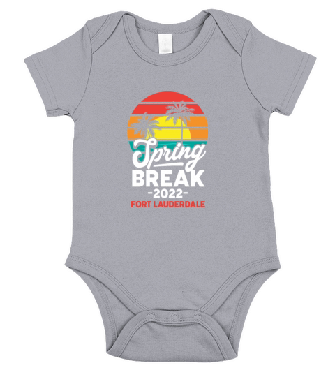 Spring Break 2022 Fort Lauderdale Retro Short Sleeve Baby One-Piece