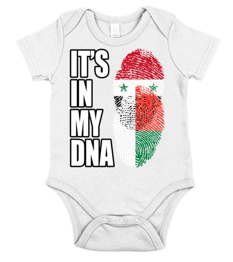 Syrian And Malagasy Vintage Heritage DNA Flag Short Sleeve Baby One-Piece