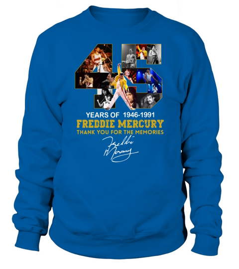 45 Years Of Freddie Mercury Signature Thank You For The Memories shirt Sweatshirt Unisex