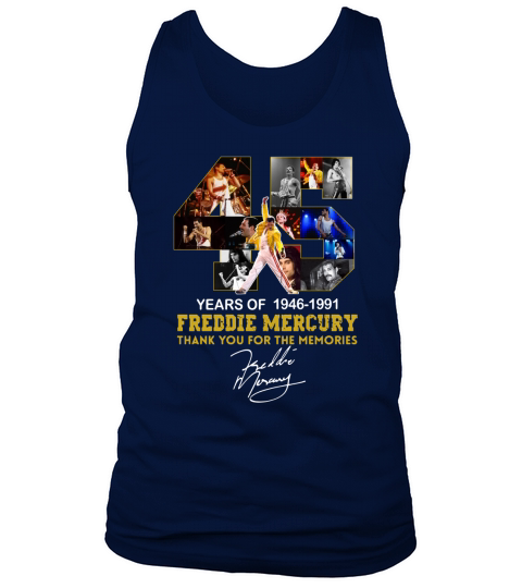 45 Years Of Freddie Mercury Signature Thank You For The Memories shirt Tank Top Unisex