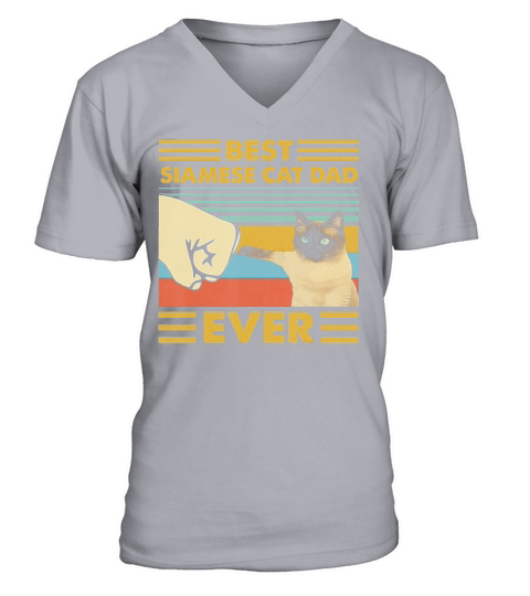 Best Siamese Cat Dad Ever Retro Vintage Sunset T-Shirt V-Neck T-shirt