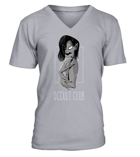 Scary Girl Tarot Card Occult Club Gothic V-Neck T-shirt
