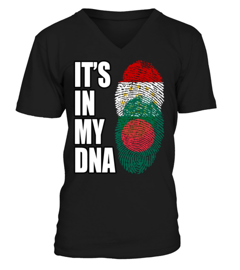 Tajikistani And Bangladeshi Vintage Heritage DNA F V-Neck T-shirt