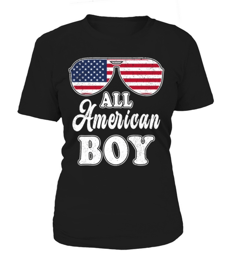 All American Boy Funny 4th of July Design US Flag Women's T-Shirt