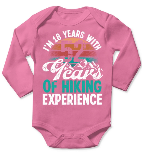 70 Years Old Hiking Mountains Vintage 70 Birthday Long Sleeve Baby One-Piece
