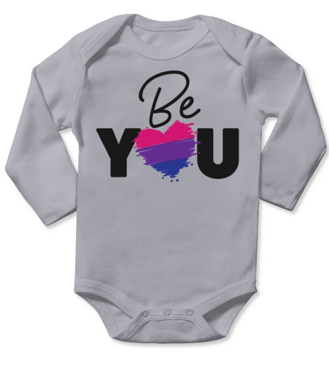 Bisexual Bi Pride Flag Heart Be Long Sleeve Baby One-Piece
