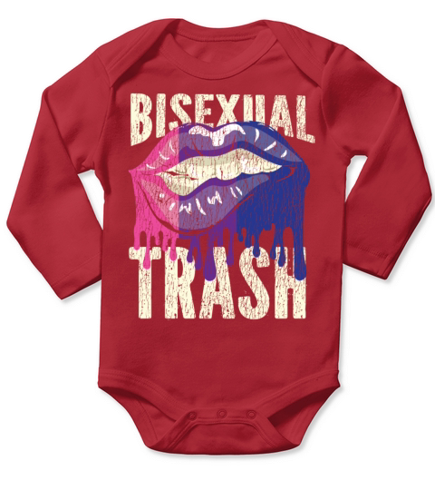 Bisexual Bi Pride Flag Mouth Long Sleeve Baby One-Piece