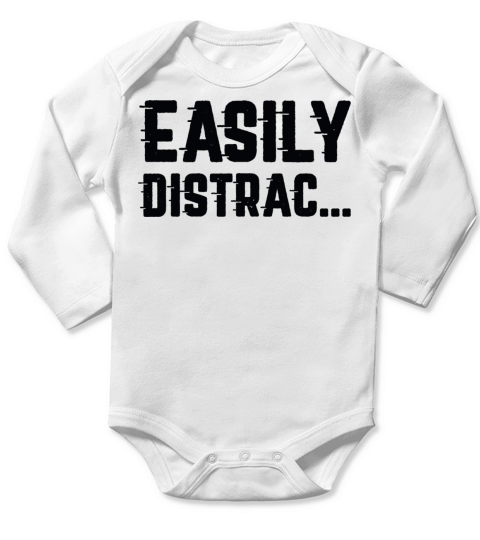 Easily Distrac Long Sleeve Baby One-Piece