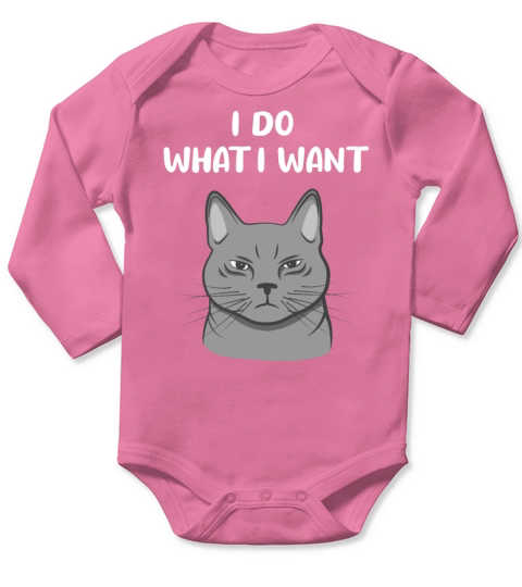 Evil Cat Sassy Kitten Funny Quote Gift Idea Long Sleeve Baby One-Piece