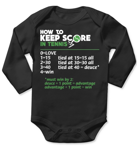 HOW TO KEEP SCORE IN TENNIS Long Sleeve Baby One-Piece