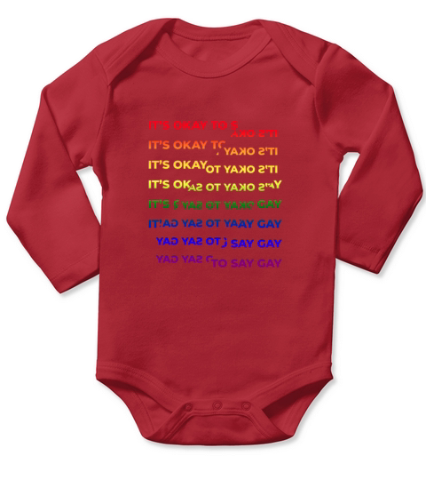 Its Ok to say Gay Pride Flag Quote LGBT Long Sleeve Baby One-Piece