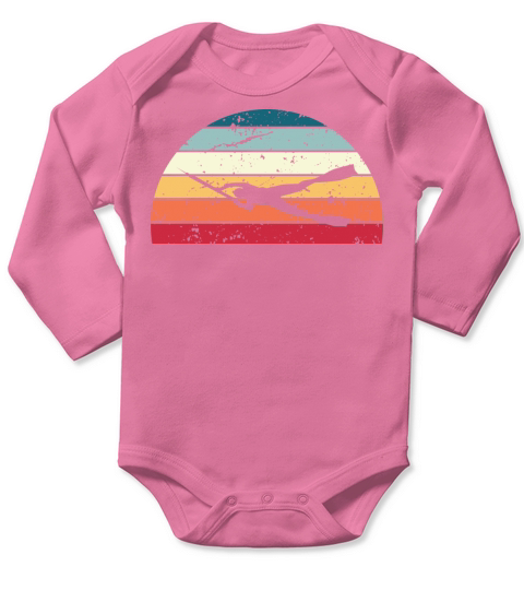 Retro Spearfishing Sunset Vintage fish Sunrise Long Sleeve Baby One-Piece