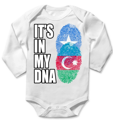 Somali And Azerbaijani Vintage Heritage DNA Flag Long Sleeve Baby One-Piece