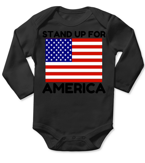 Stand Up For America Flag Long Sleeve Baby One-Piece
