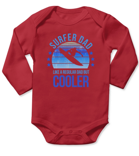 Surfing Dad Surfer Surf Fan Fathers Day Birthday Long Sleeve Baby One-Piece