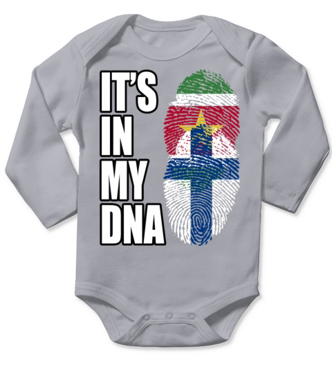 Surinamese And Finland Vintage Heritage DNA Flag Long Sleeve Baby One-Piece
