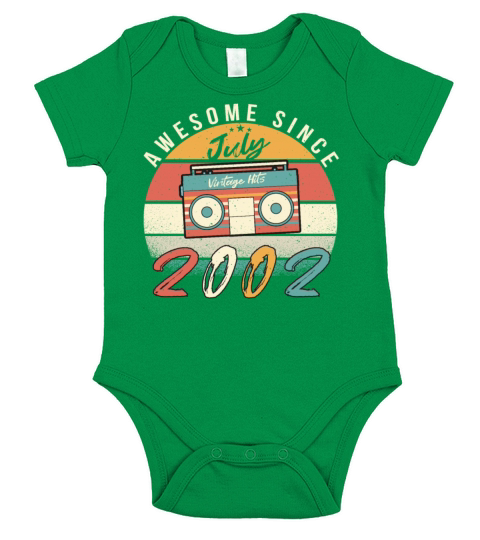 20 Years In July 2002 Short Sleeve Baby One-Piece