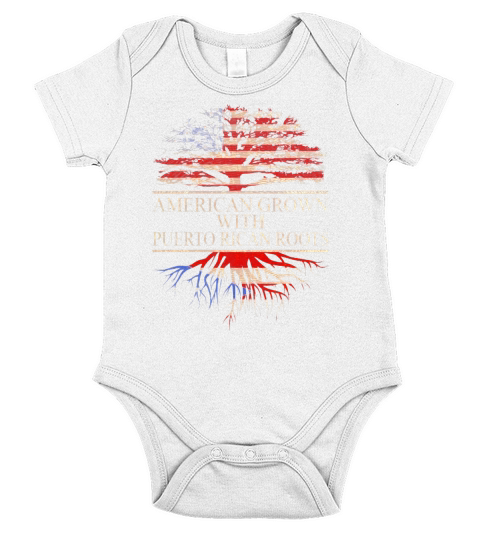 American Grown with Puerto Rican Roots T-Shirt Short Sleeve Baby One-Piece