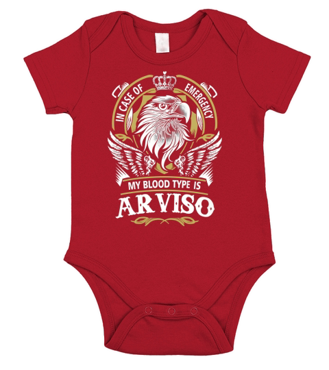 ARVISO In Case Of Emergency My Blood type Is ARVISO Gifts T Shirt Short Sleeve Baby One-Piece