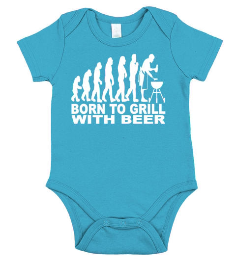 BORN TO GRILL WITH BEER Short Sleeve Baby One-Piece