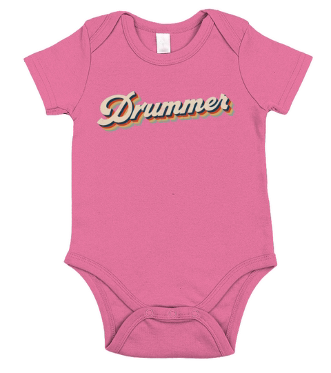 Drummer Drum Set Retro Vintage Short Sleeve Baby One-Piece