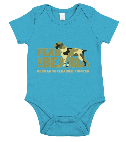 Fear the Beard Camo German Wirehaired Pointer shirt Short Sleeve Baby One-Piece