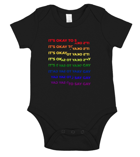 Its Ok to say Gay Pride Flag Quote LGBT Short Sleeve Baby One-Piece