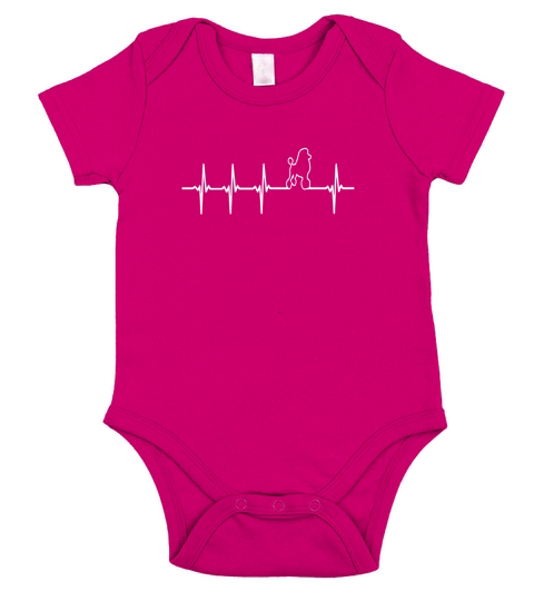 Poodle Dog Heartbeat Love Short Sleeve Baby One-Piece