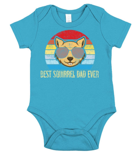 Squirrel Acorn Dad Father Retro Short Sleeve Baby One-Piece