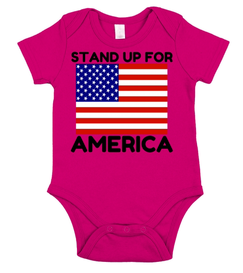 Stand Up For America Flag Short Sleeve Baby One-Piece
