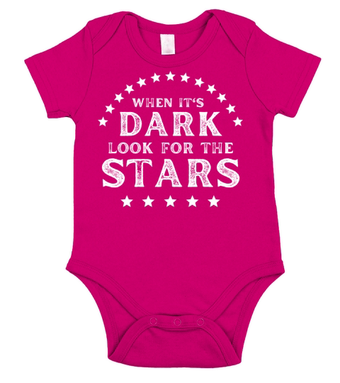 When Its Dark Look For The Stars - camping Lovers Short Sleeve Baby One-Piece