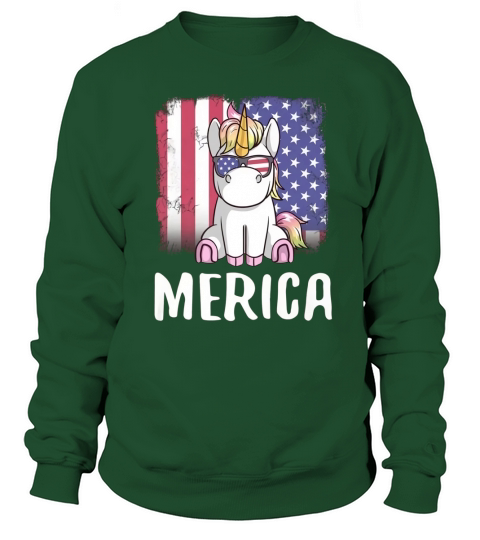 Merica Unicorn Patriotic USA Flag Sweatshirt Unisex