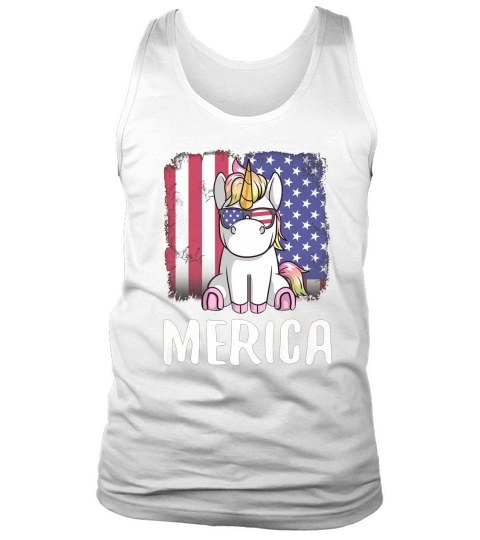 Merica Unicorn Patriotic USA Flag Tank Top Unisex