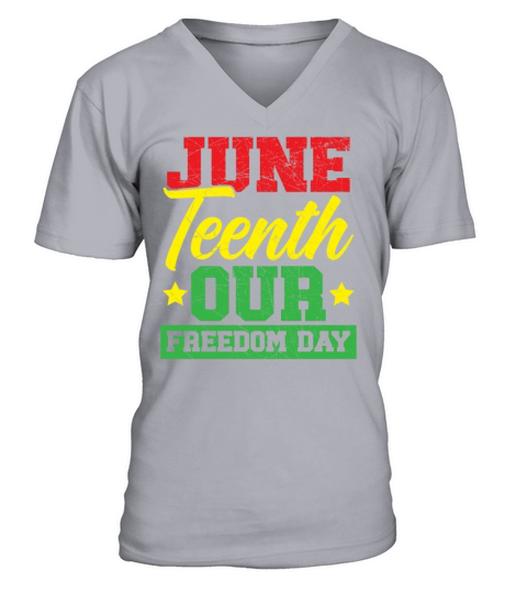 Juneteenth Our Freedom Day Afrocentric Black Pride V-Neck T-shirt